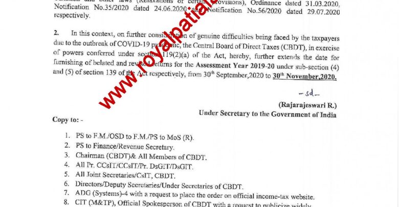 Income tax-GST annual returns filing date extended - Royal ...