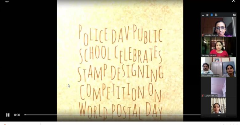 Police DAV public school virtually celebrated World postal day