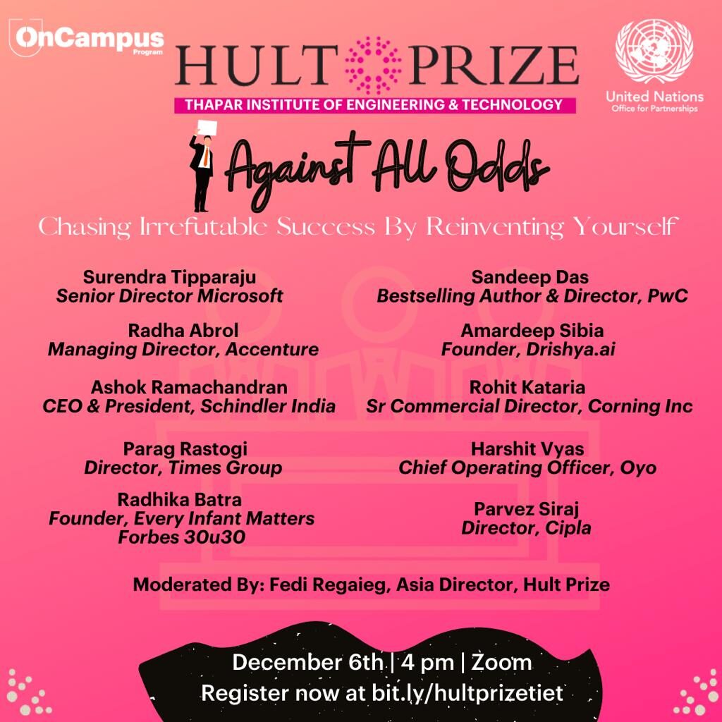 Hult prize foundation has begun its action in Thapar Institute of Engineering & Technology